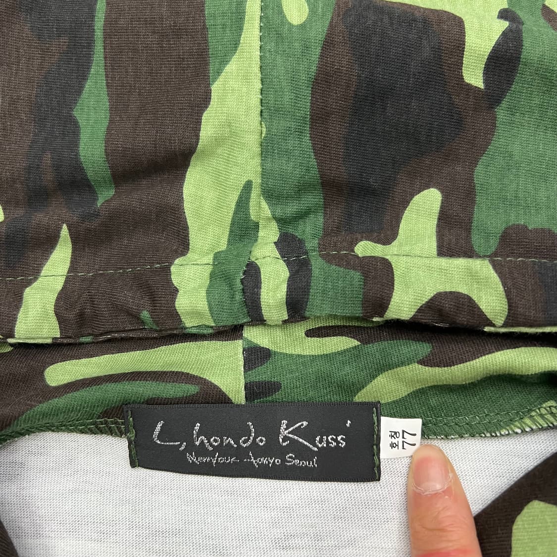 빈티지 갸루 펑크 카모 반팔 후드집업 상품이미지2