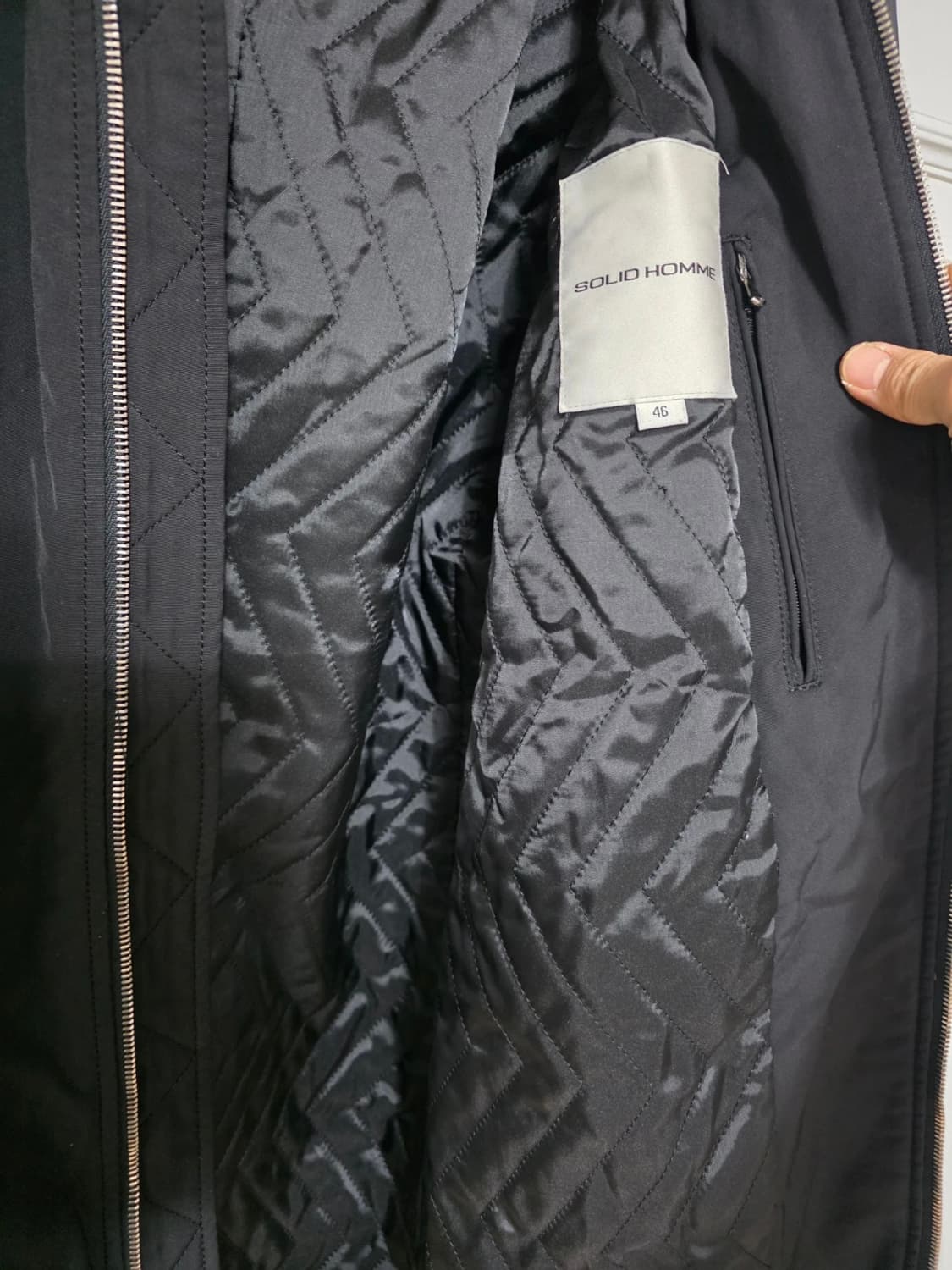 솔리드옴므 패디드 롱 ma-1 자켓 블랙 95 상품이미지8