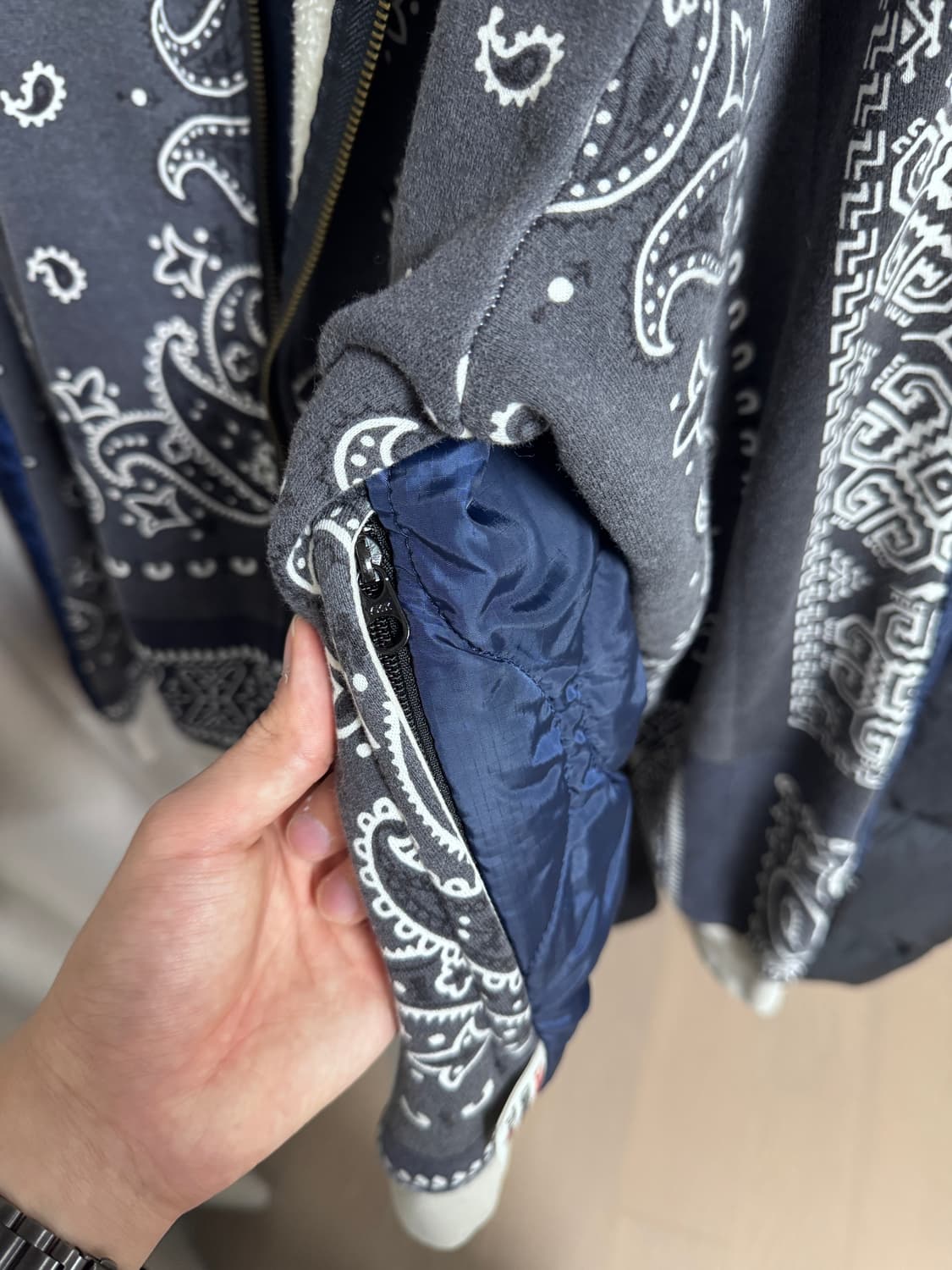 캐피탈 플리스 반다나 비부악 후드 블루종 블랙 상품이미지6