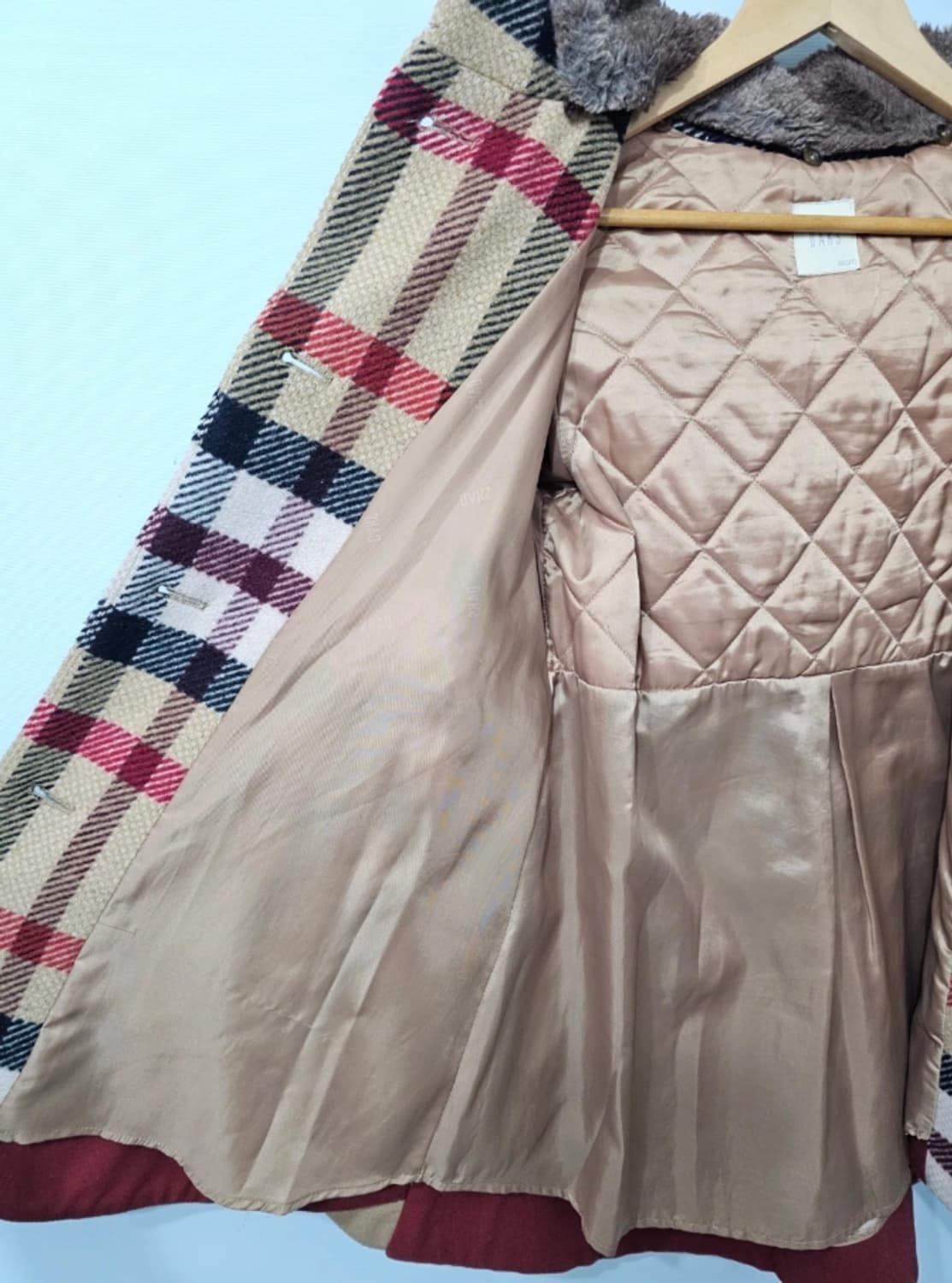 닥스 키즈 주니어 체크 후드 코트 150cm 11~13세 상품이미지6