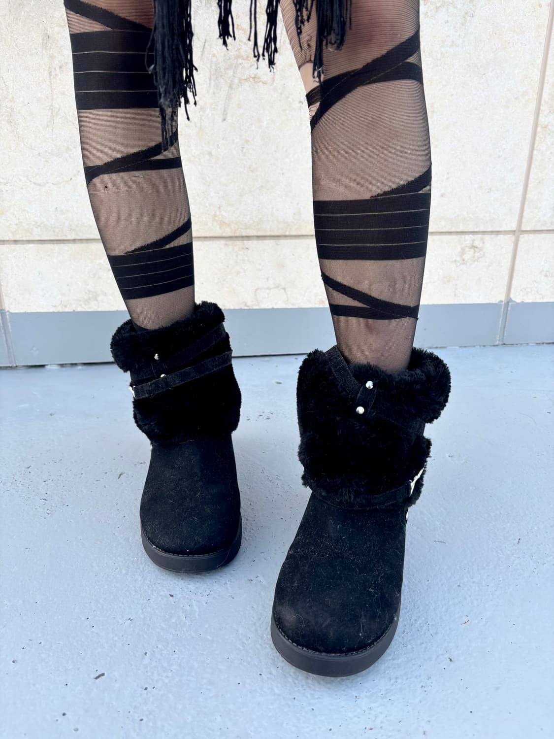 “Guess”00‘s Rare Design Bondage Black Fu 상품이미지2