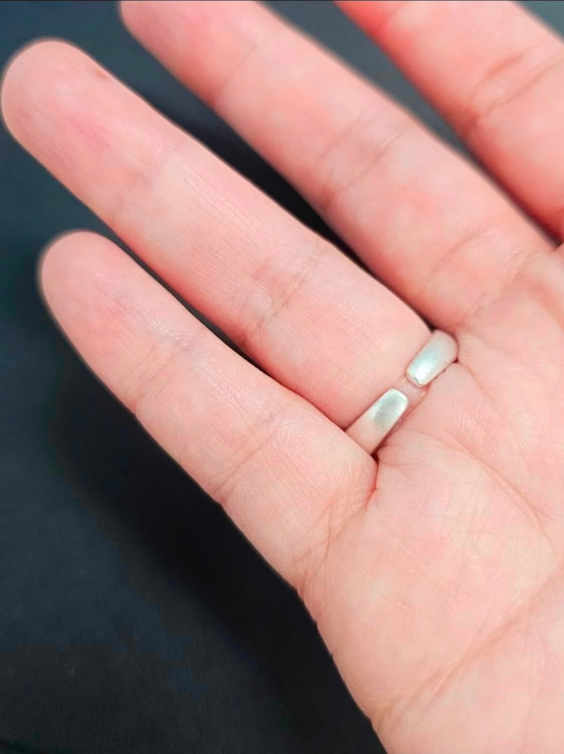 무광 실버 웨이브 오픈 링  은반지 상품이미지5