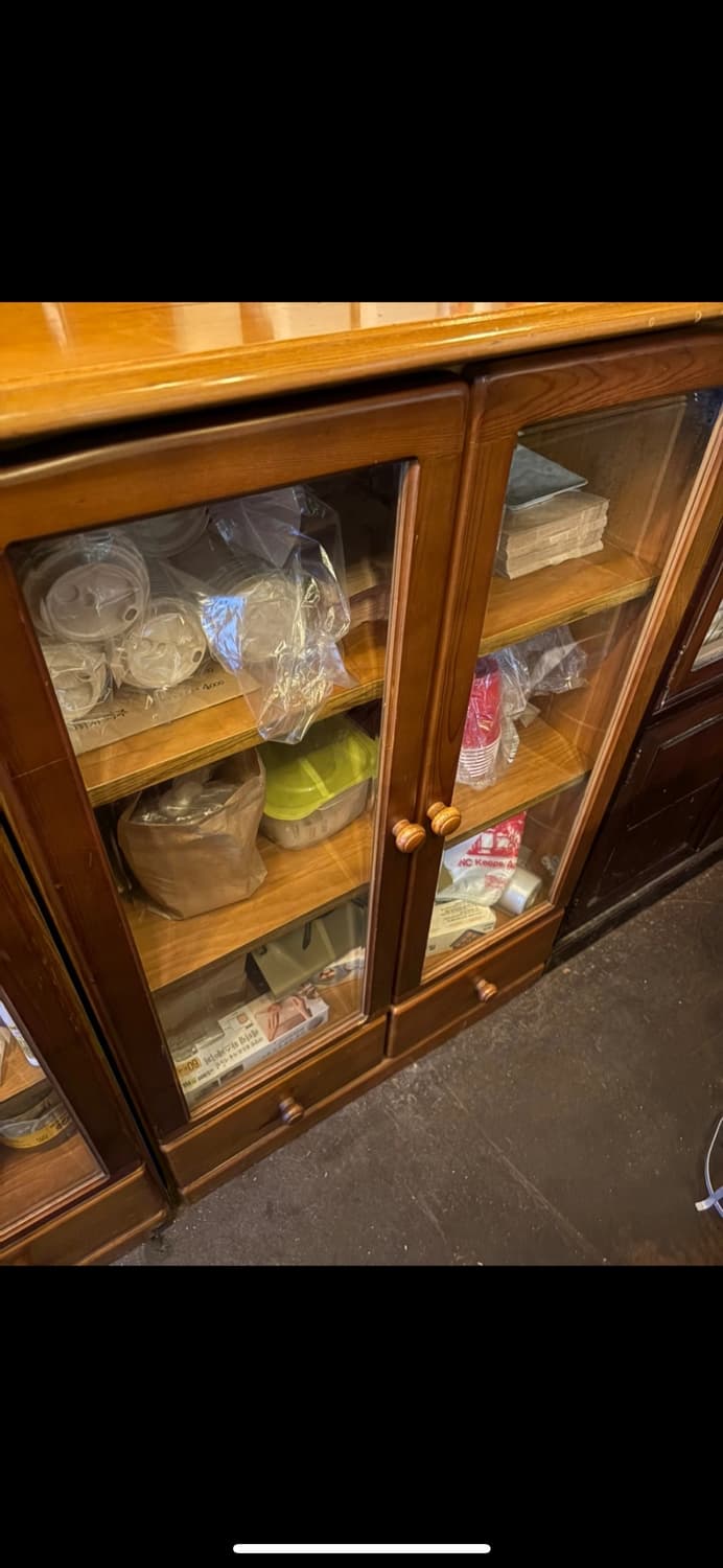 빈티지 원목 유리장 상품이미지2