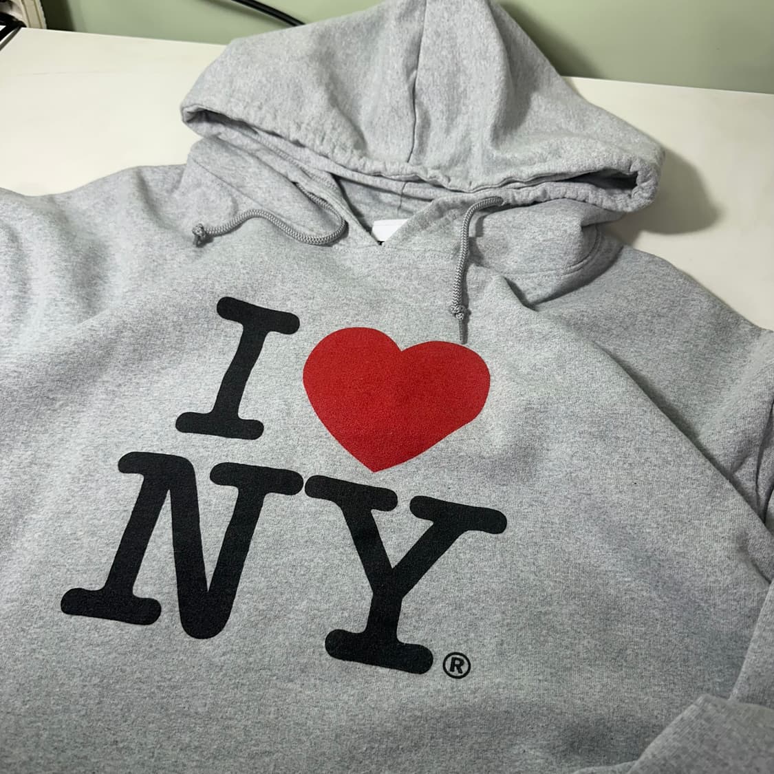 XL USA 빈티지 그레이 I♥NY 루즈핏 스웻후드티 상품이미지1