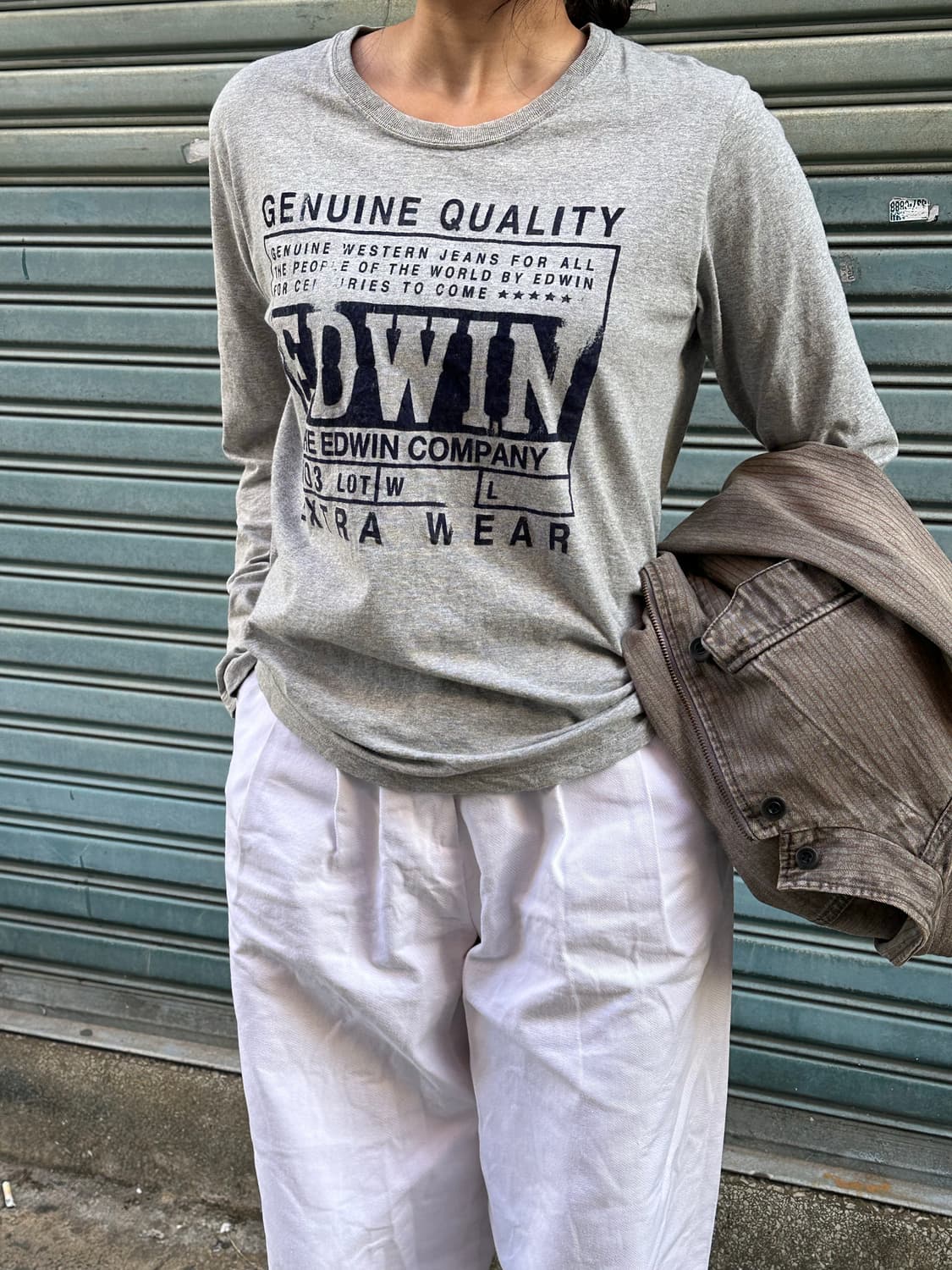 90’s EDWIN grey lettering SV 상품이미지1