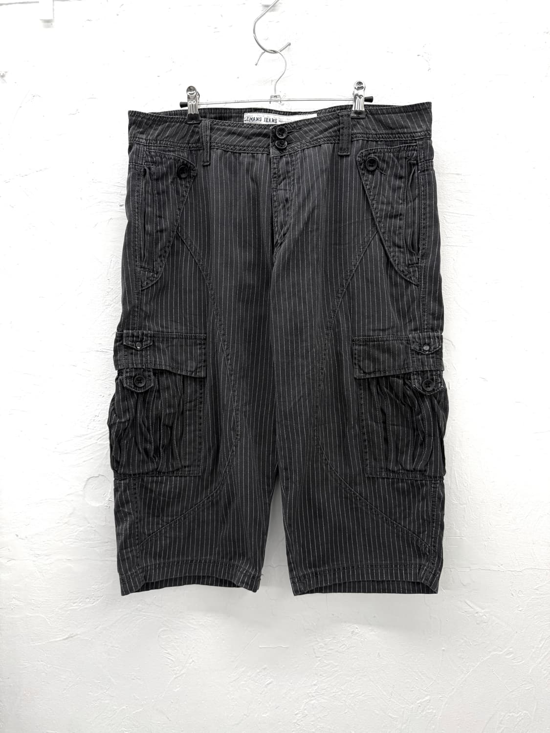 lemans jeans 핀스트라이프 카고 하프팬츠 상품이미지1