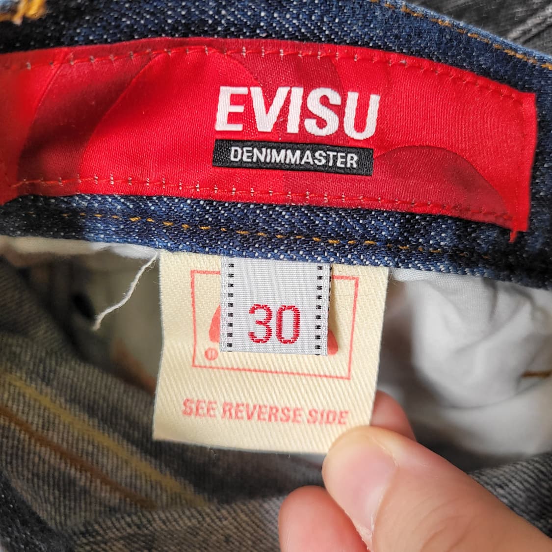 EVISU 에비수 백포켓 프린팅 데님 팬츠 상품이미지2