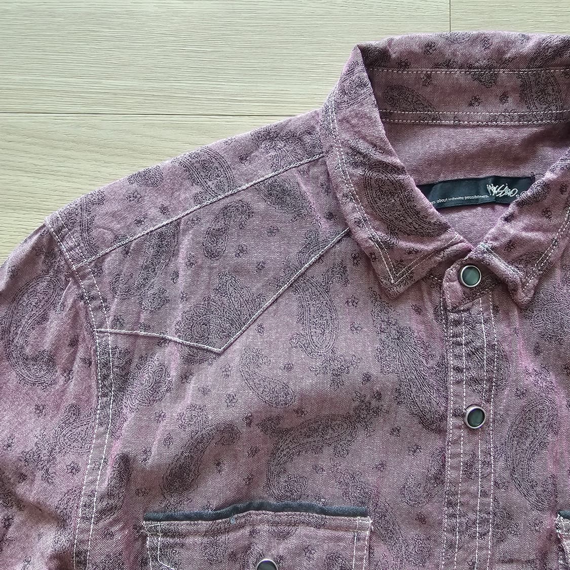 95 M 더스티핑크 MOSSIMO 페이즐리 웨스턴 셔츠  남자 여자 긴팔 상품이미지3