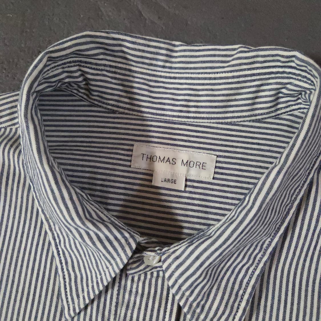 토마스모어 프렌치 스트라이프 셔츠 L 네이비 상품이미지6
