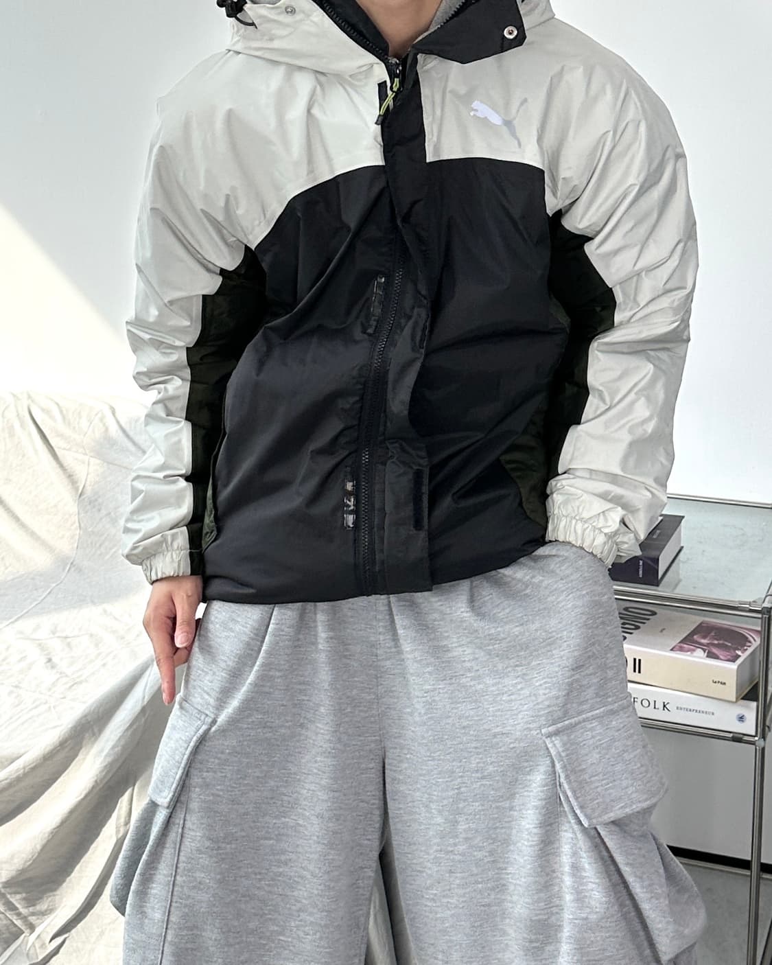 푸마 올드스쿨 배색 바람막이 L 상품이미지2