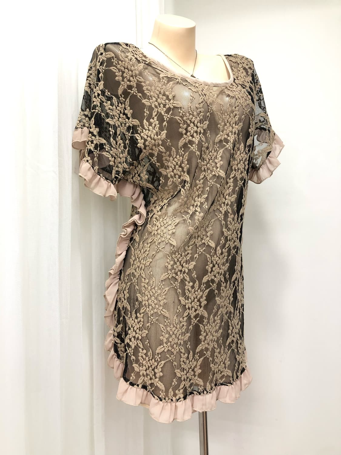 grunge brown lace mesh top 상품이미지3