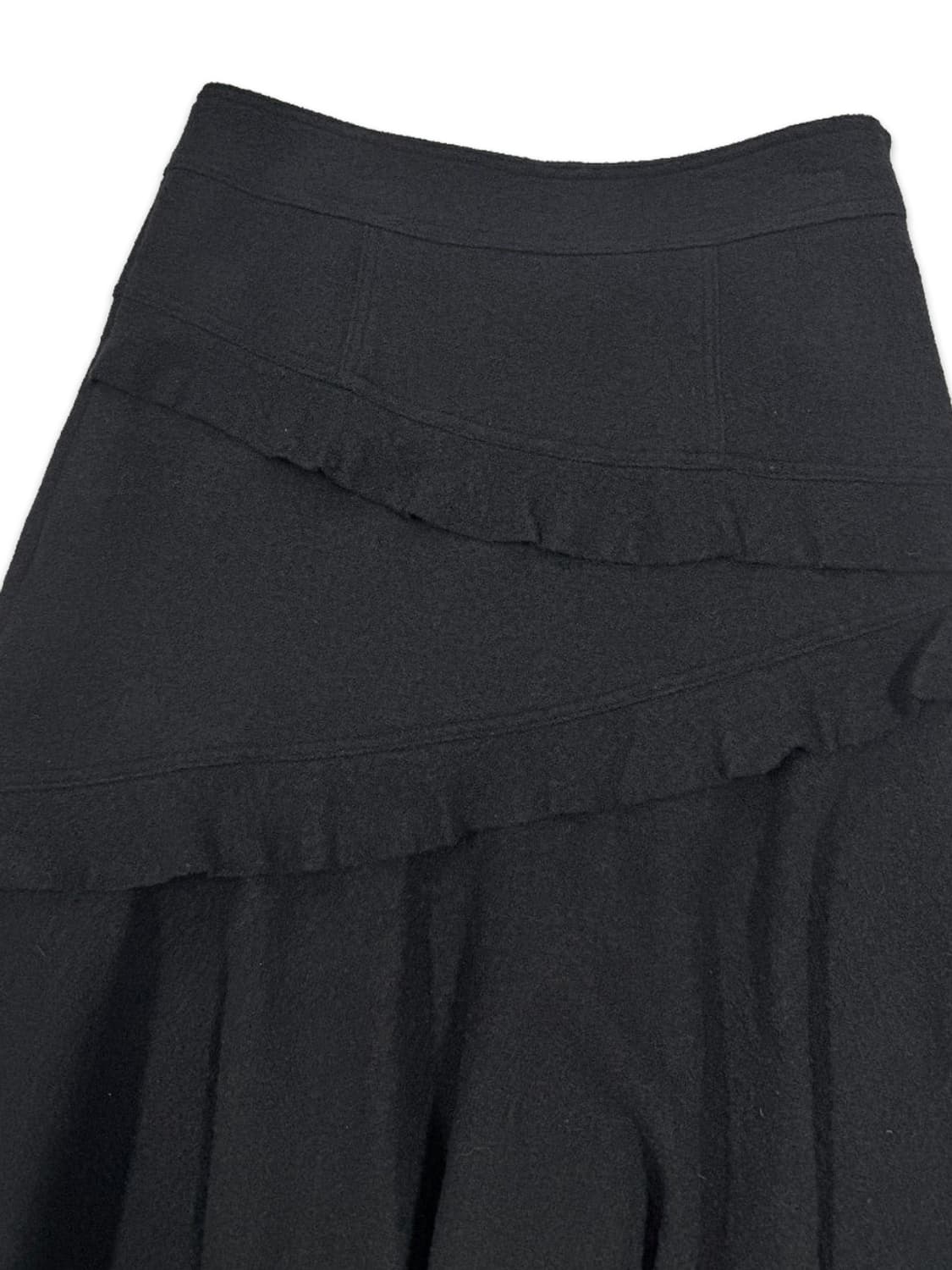 빈티지 블랙 프릴 언발란스 롱 스커트 상품이미지3