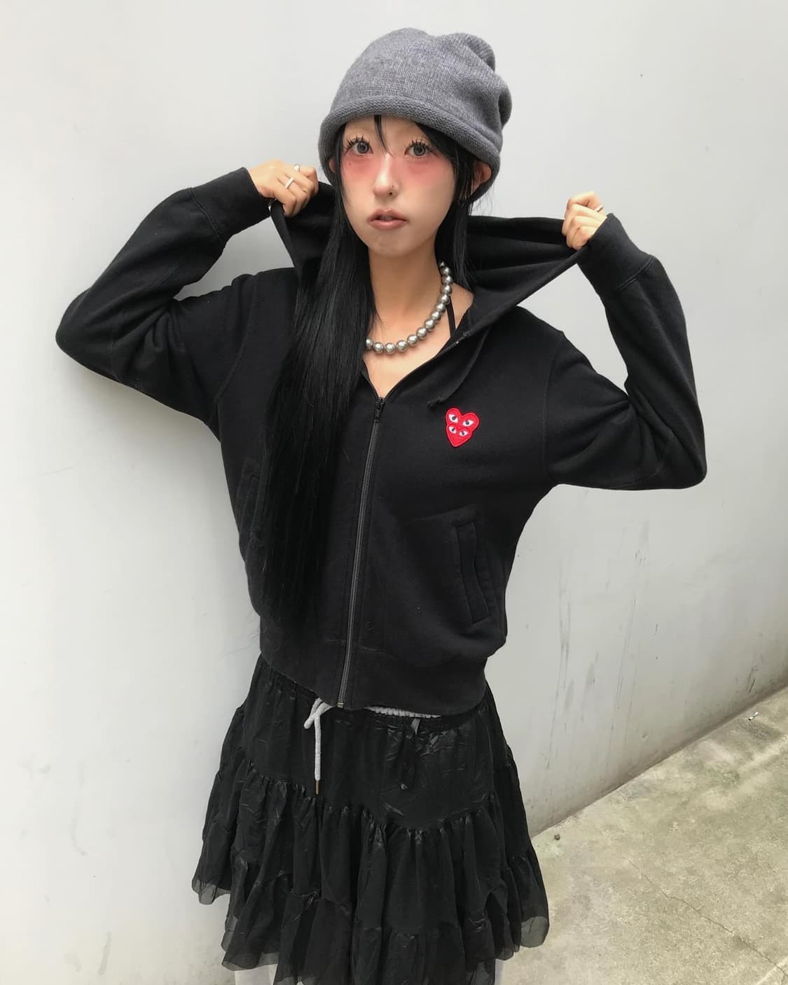 Comme Des Garcons Double Heart 후드집업 상품이미지1