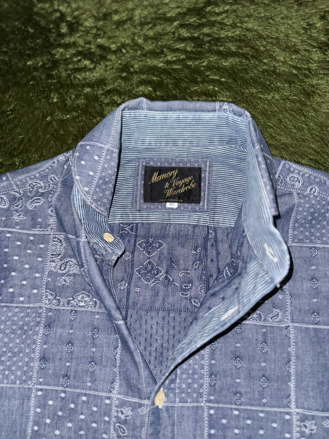 [42] 커스텀멜로우 MVW 페이즐리 패치워크 샴브레이 셔츠 상품이미지4