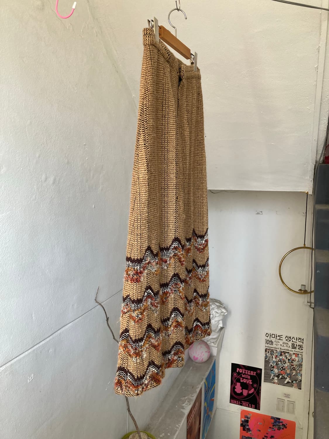 울 에스닉 패턴 롱 스커트 상품이미지7