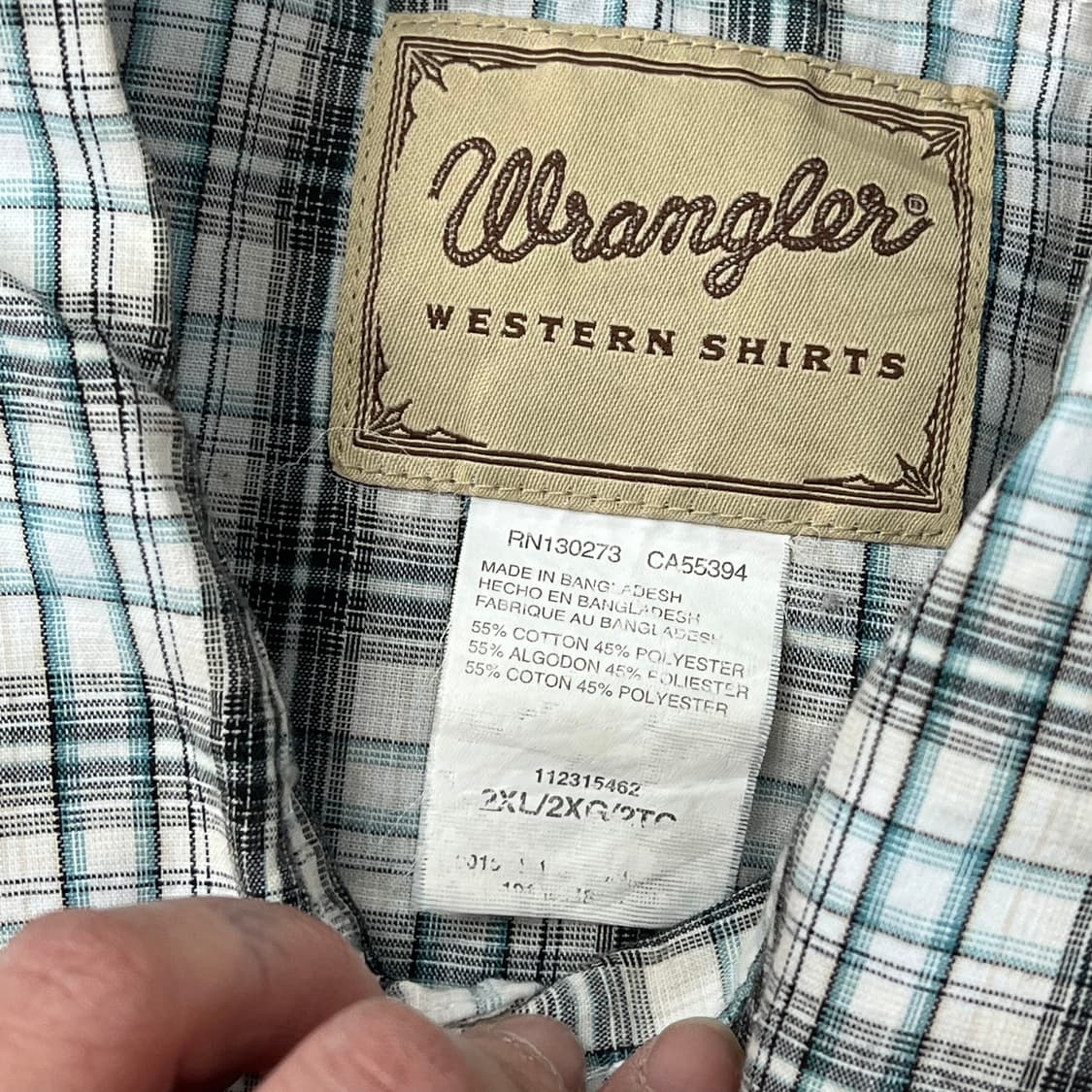 랭글러 웨스턴 체크하프셔츠 s10594 상품이미지5