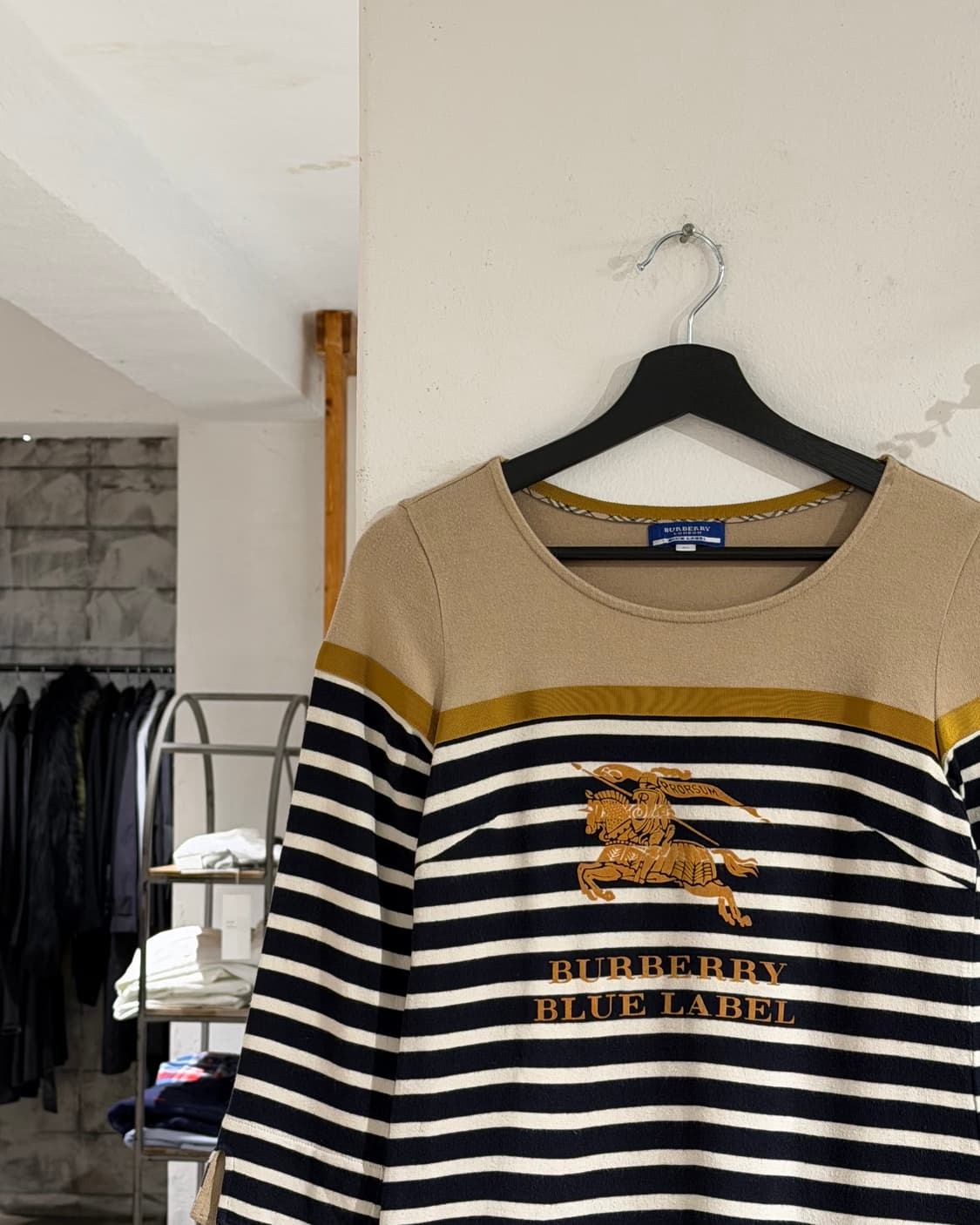 버버리 블루라벨 배색 스트라이프 7부소매 튜닉 상품이미지2