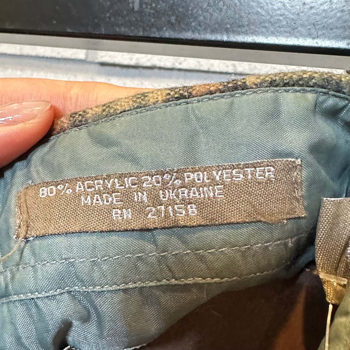 USA VINTAGE 긴팔 셔츠 체크 패턴 투포켓 디테일 카키 상품이미지6