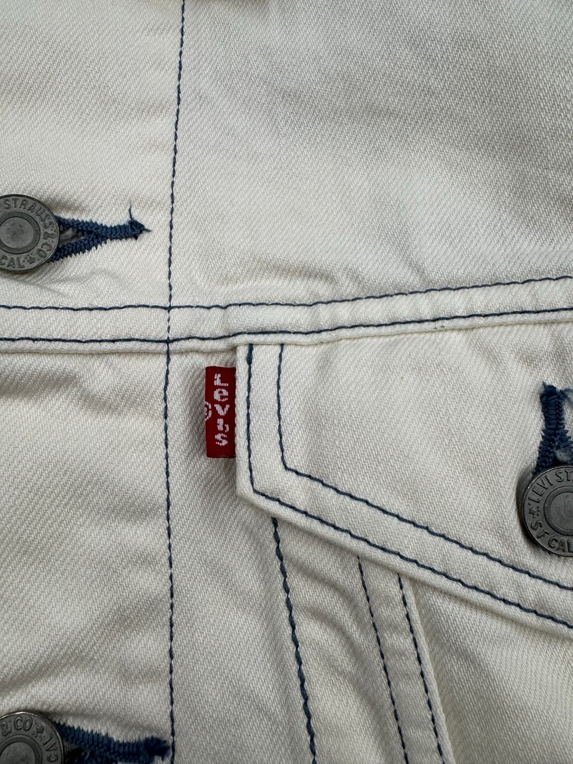 S)리바이스 빈티지 등판 독수리 자수 화이트 트러커 자켓 상품이미지8