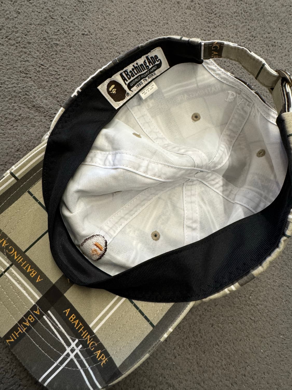 베이프 사루 체크 패널 캡 처분  상품이미지3