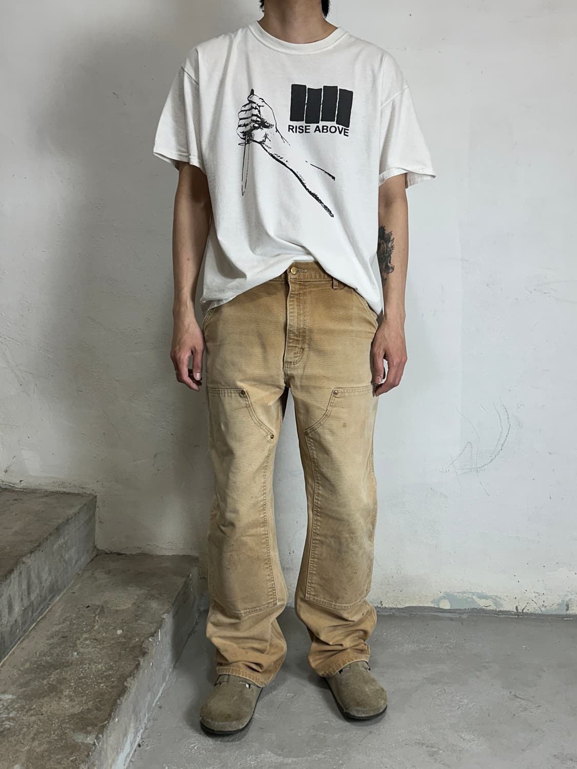 OG USA Made 칼하트 더블니 브라운 칼하트 B01 BRN 썩블니 상품이미지2