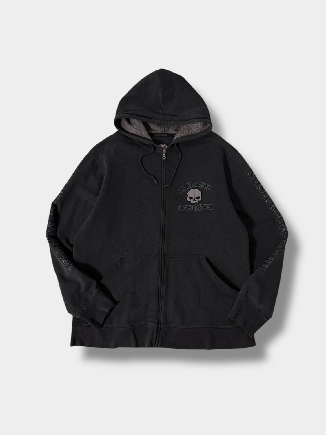 할리데이비슨 00‘s 오버핏 스컬헤드 스웻 후드집업 상품이미지2