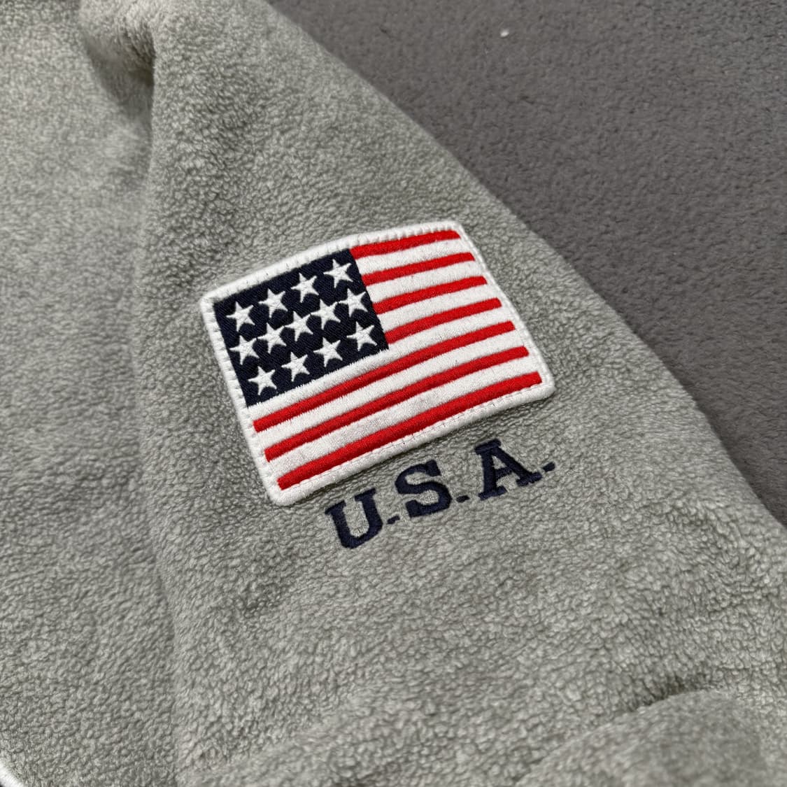 폴로 빅로고 성조기 USA 반집업 후리스 상품이미지4