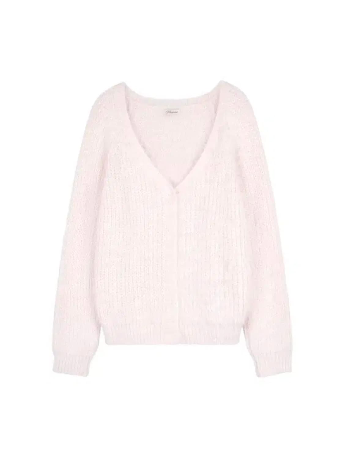 클리시어 슈가플럼 헤어리 가디건 핑크 상품이미지1