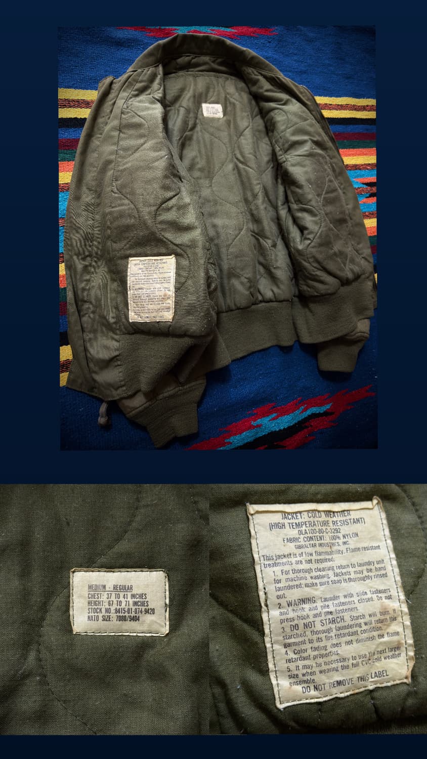 오리지널 미군 80s 밀리터리 cvc 탱커자켓 상품이미지10