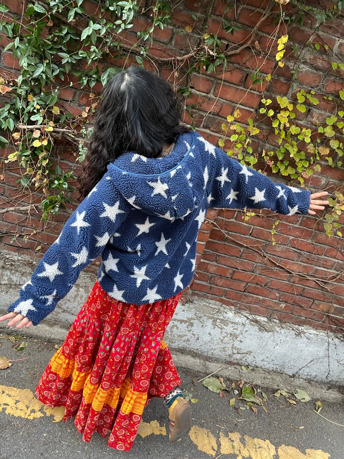 일본무드 별 패턴 후리스 상품이미지7