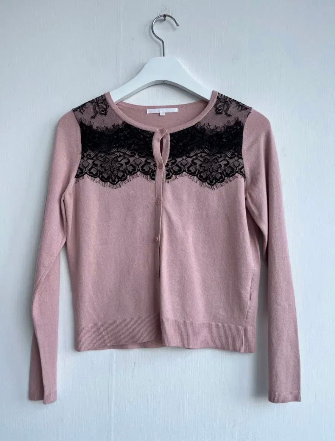 블랙 레이스 연핑크 가디건 상품이미지3