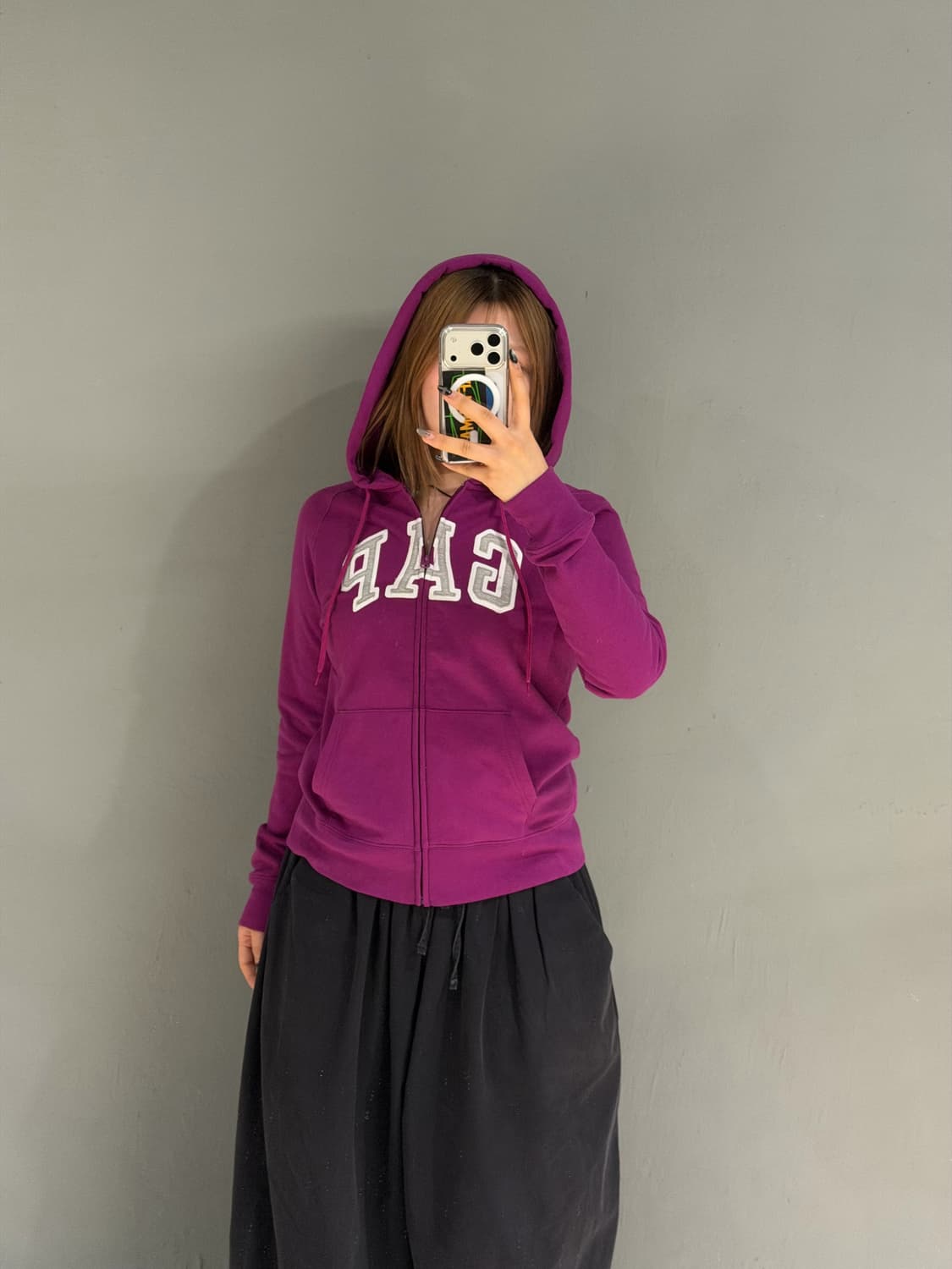 Gap magenta pink hood zip-up 상품이미지3