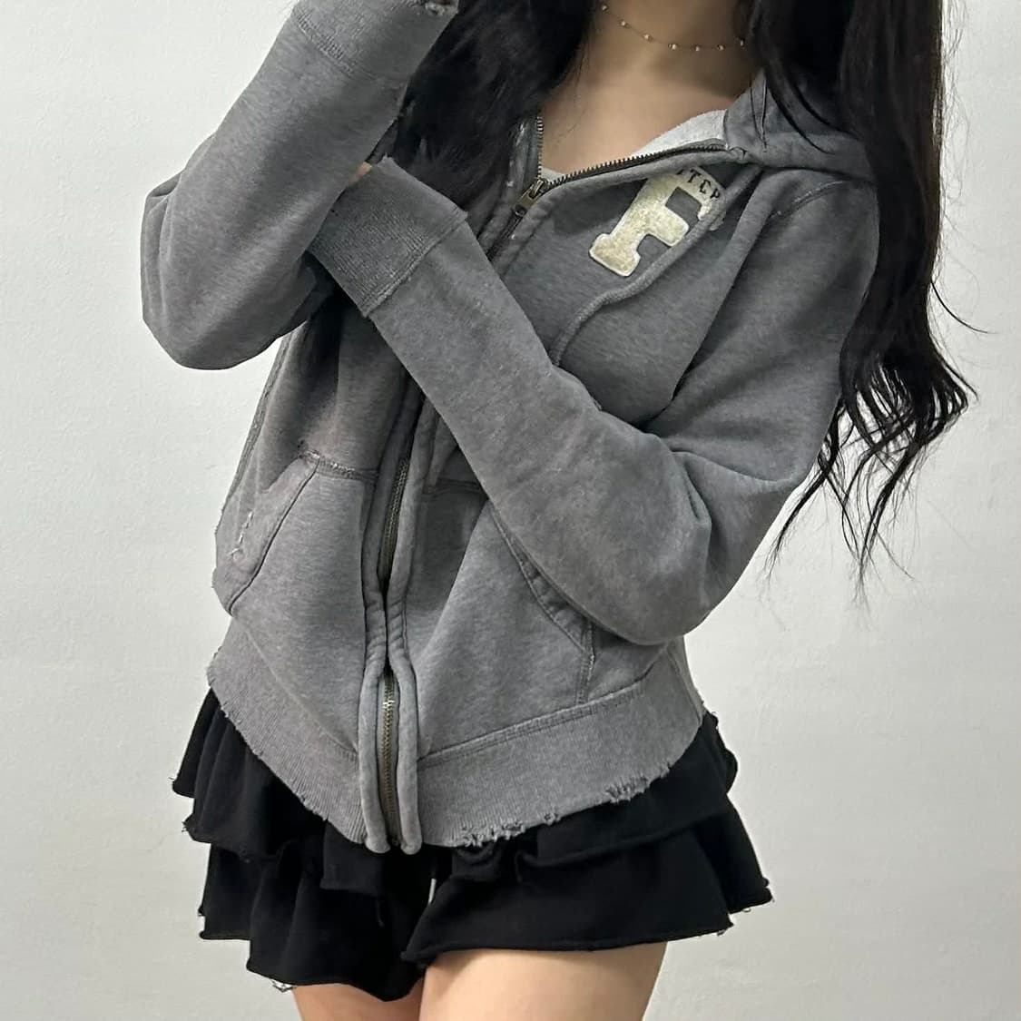 아베크롬비 y2k 올드스쿨 스웻 후드집업 희귀져지(M) 상품이미지3