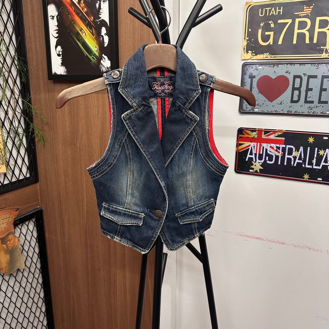 Y2K Stitch Detail Denim Vest  상품이미지1
