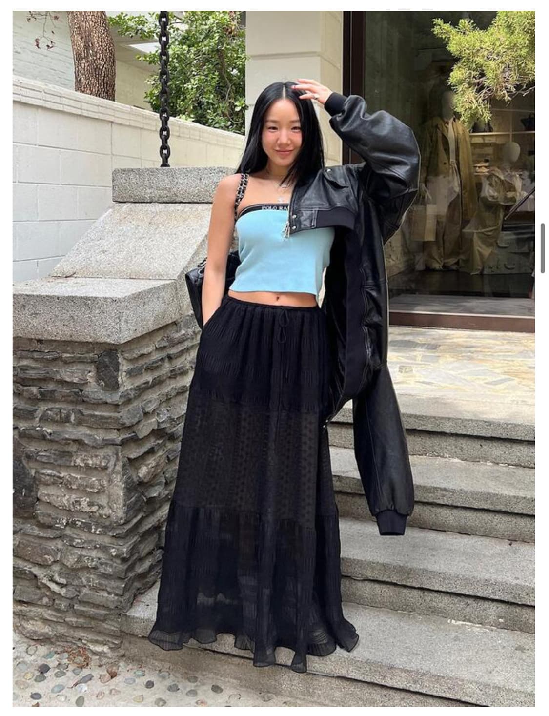 매니모어몽 레이스 맥시 스커트 블랙 새상품 상품이미지1