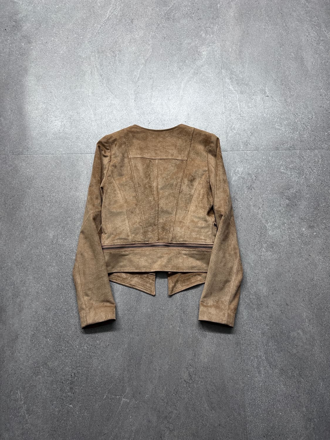 Suede Texture Asymmetric Zip-Up Jacket 상품이미지6