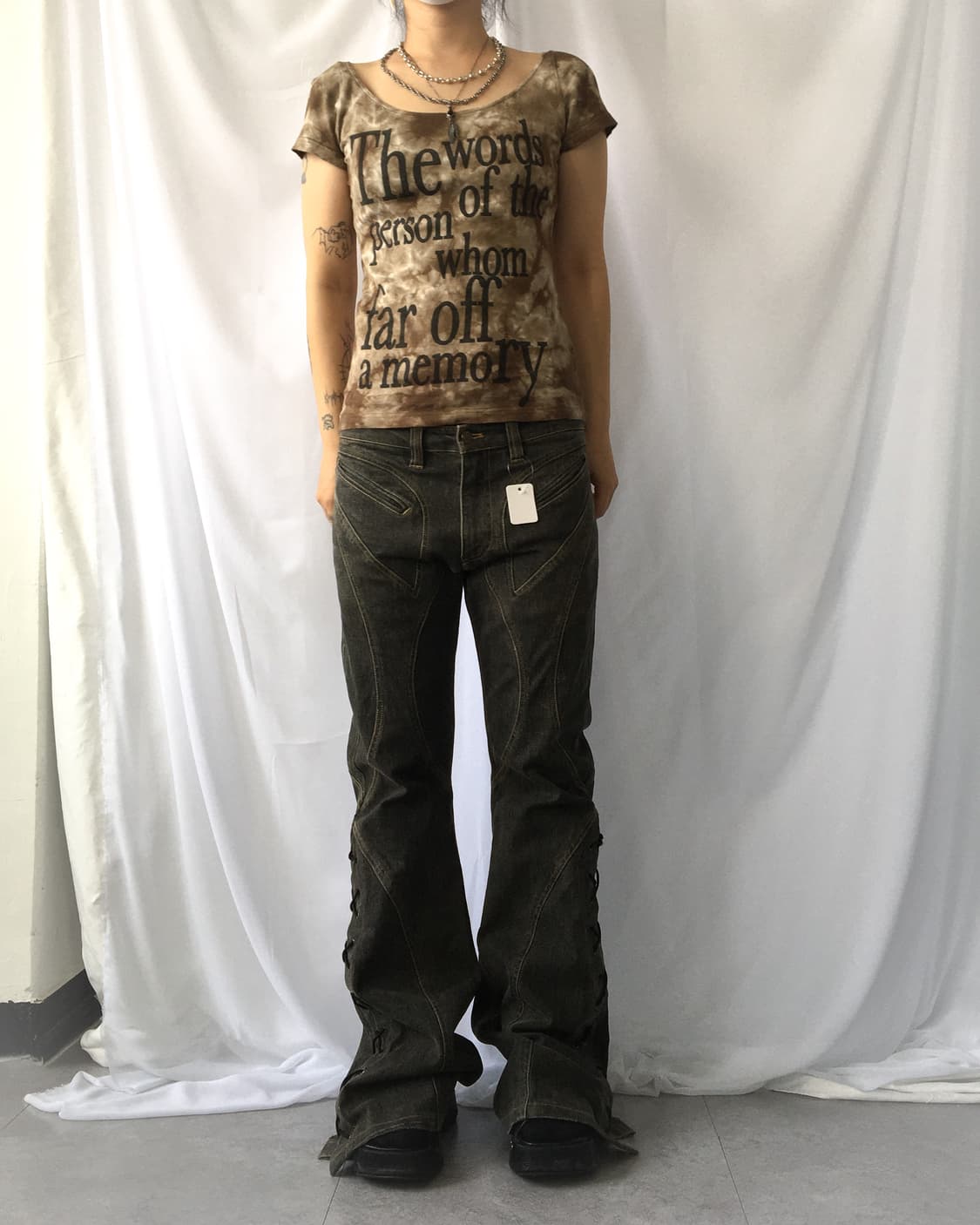 Lettering printing dyed t shirt 상품이미지4