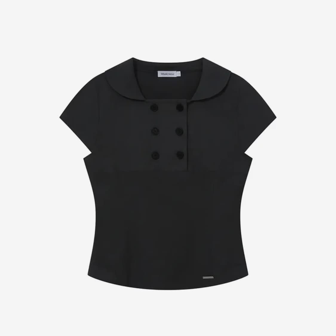 미세키서울 Double button shirts top BLACK 상품이미지1