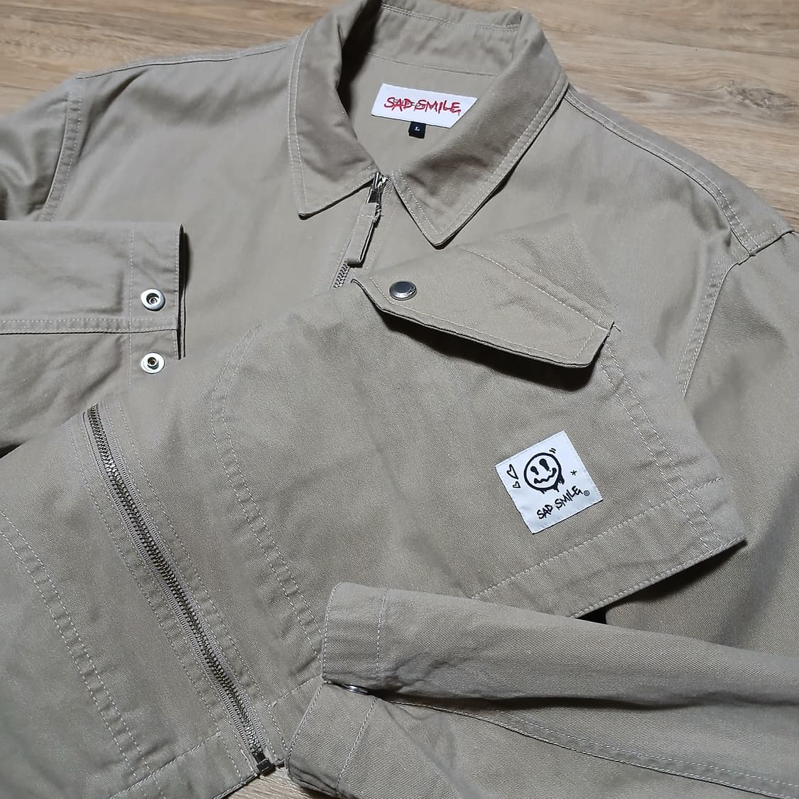 커스텀멜로우 SAD SMILE 새드스마일 오버핏 면자켓 XL 105 상품이미지1