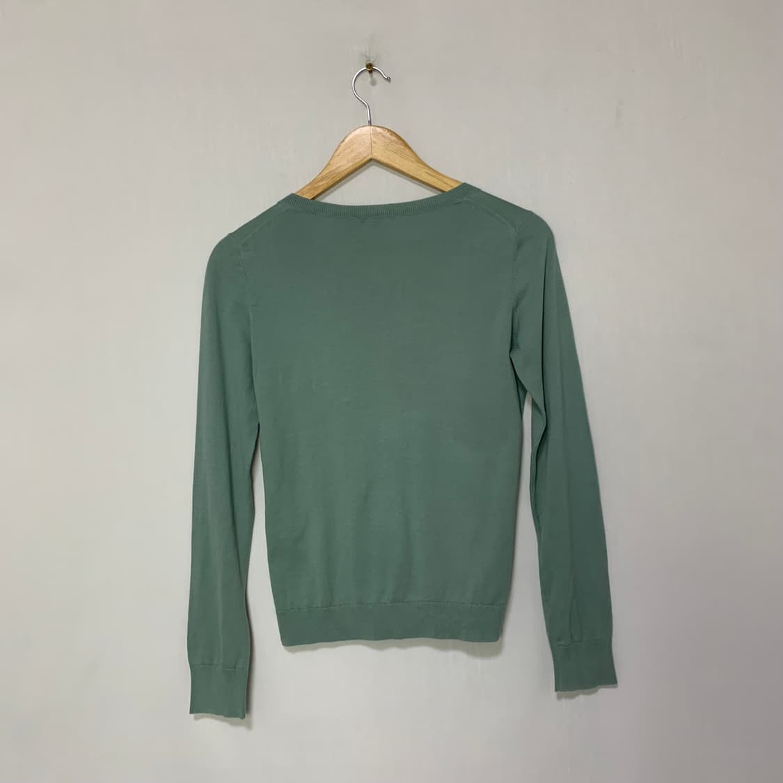 띠어리 빈티지 민트 가디건 여성 니트 100% 코튼 면 S 상품이미지5