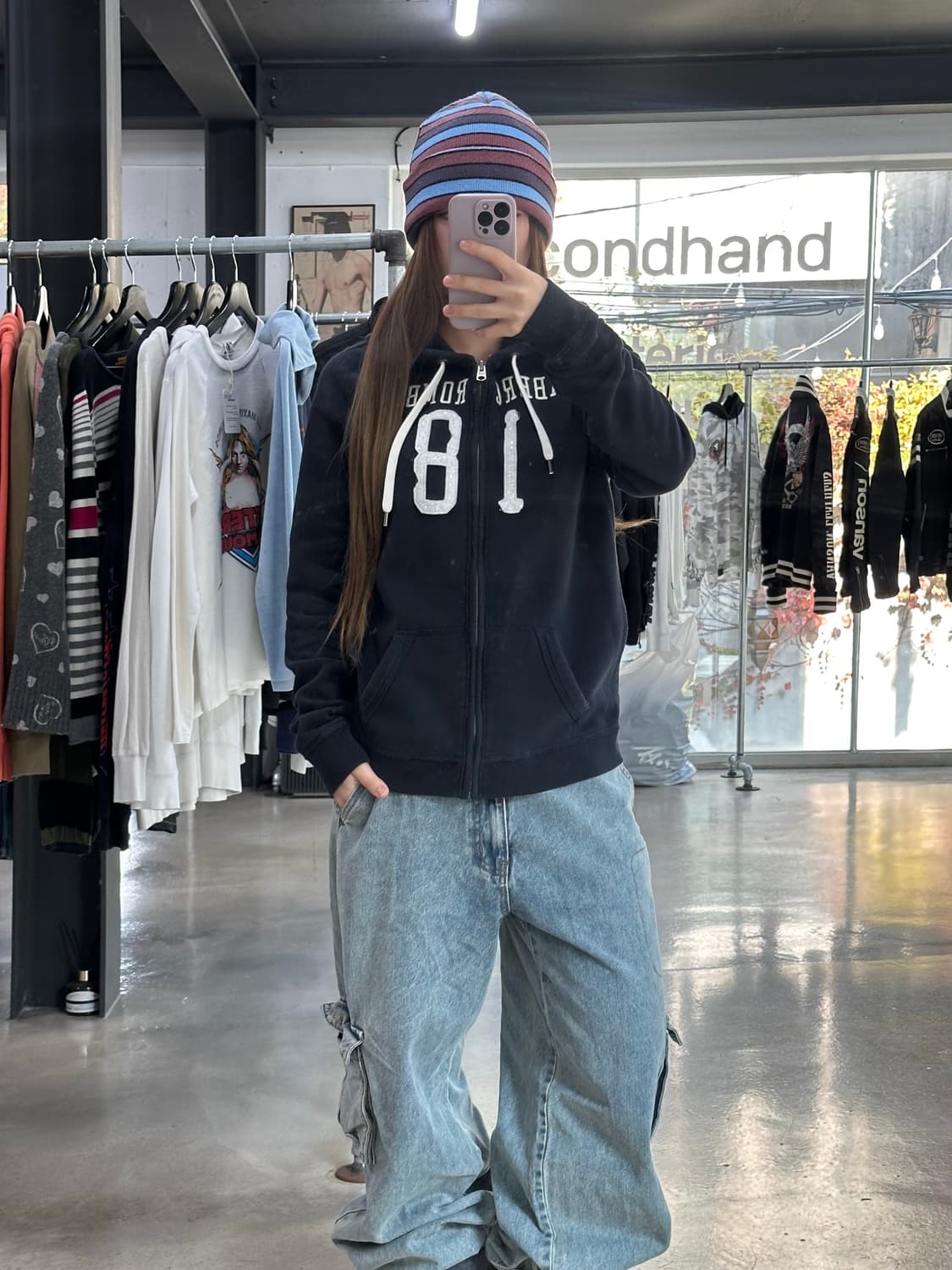 아베크롬비 글리터 넘버 후드집업 상품이미지2