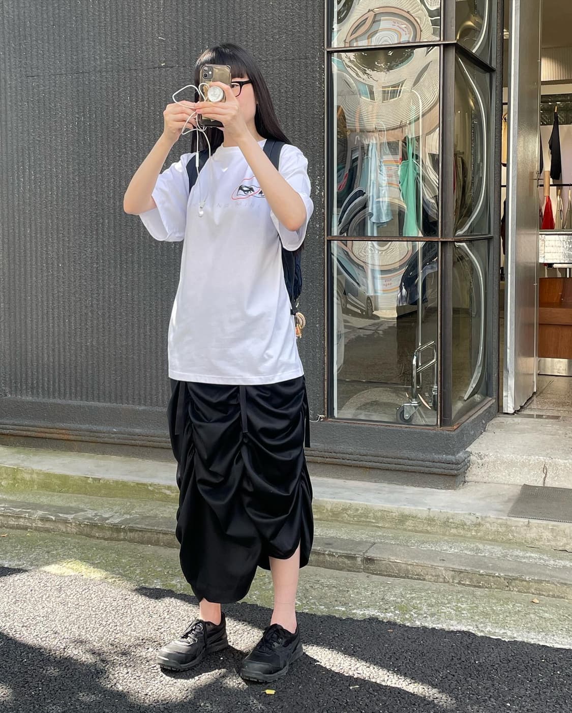 unknown blue 언노운블루 버클 셔링 스커트 블랙 s 상품이미지1