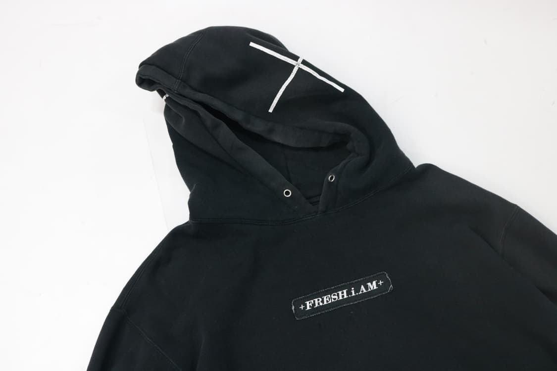 FRESH.i.AM 프레시아이엠  빈티지 스컬 패치 블랙 후드티셔츠 상품이미지8