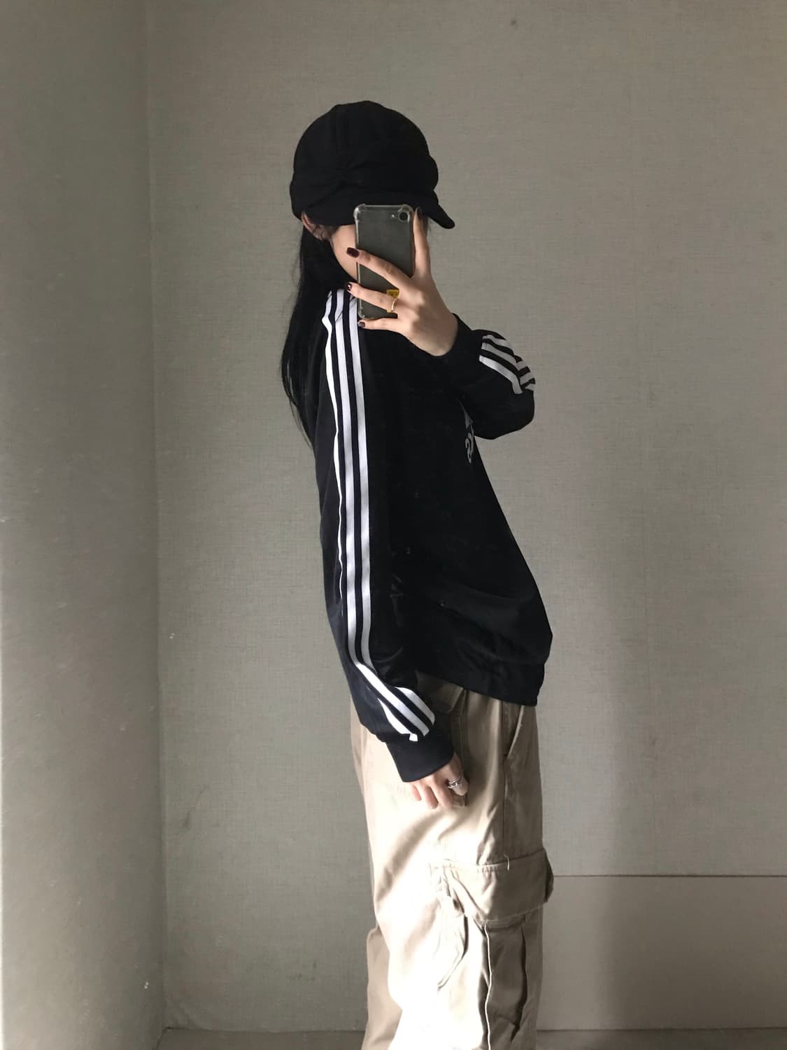 아디다스 00s 블랙 빅로고 롱슬리브 상품이미지5