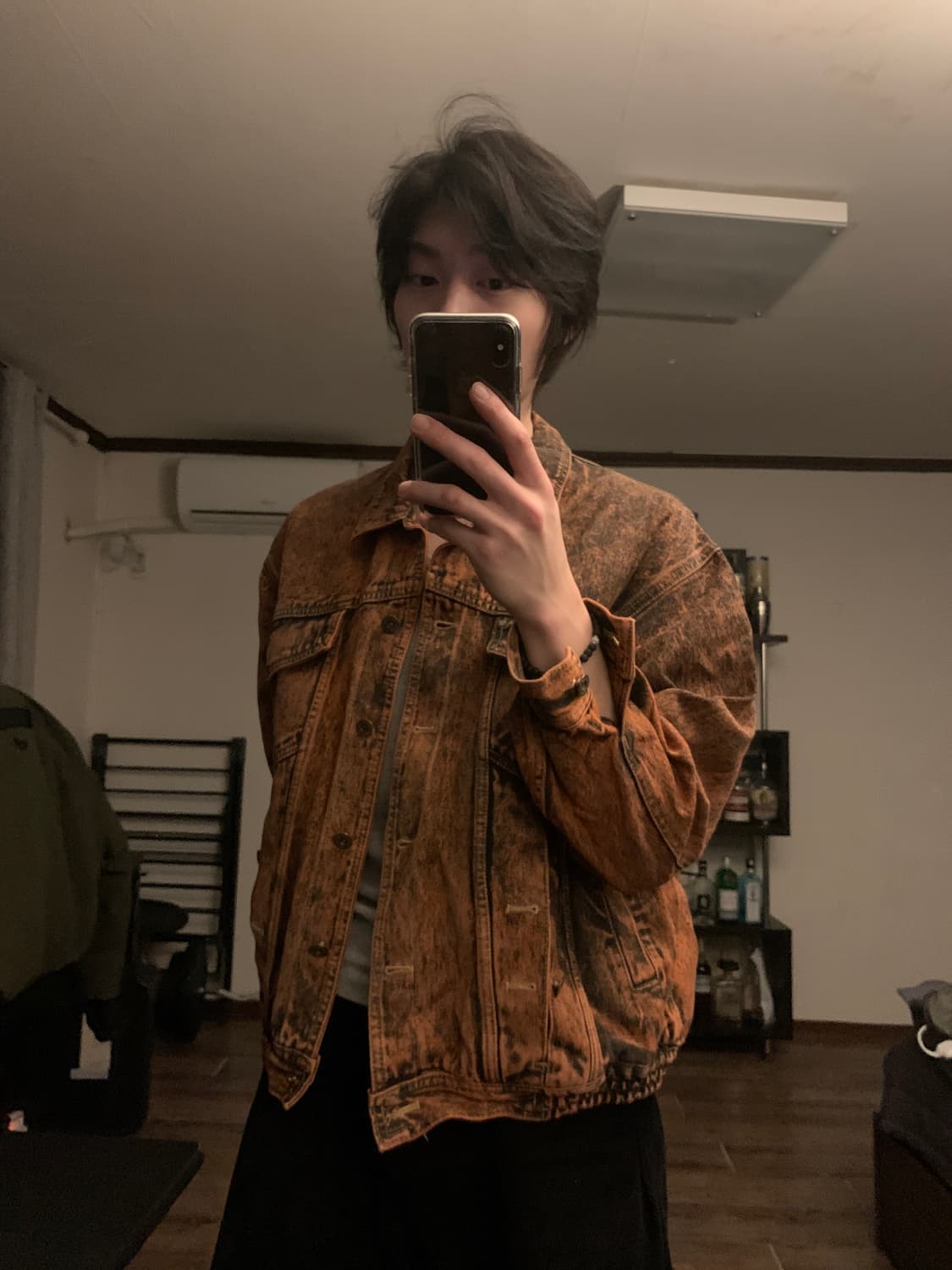 [빈티지 테이스트] 오렌지 브라운 워싱 데님 재킷 자켓 상품이미지5