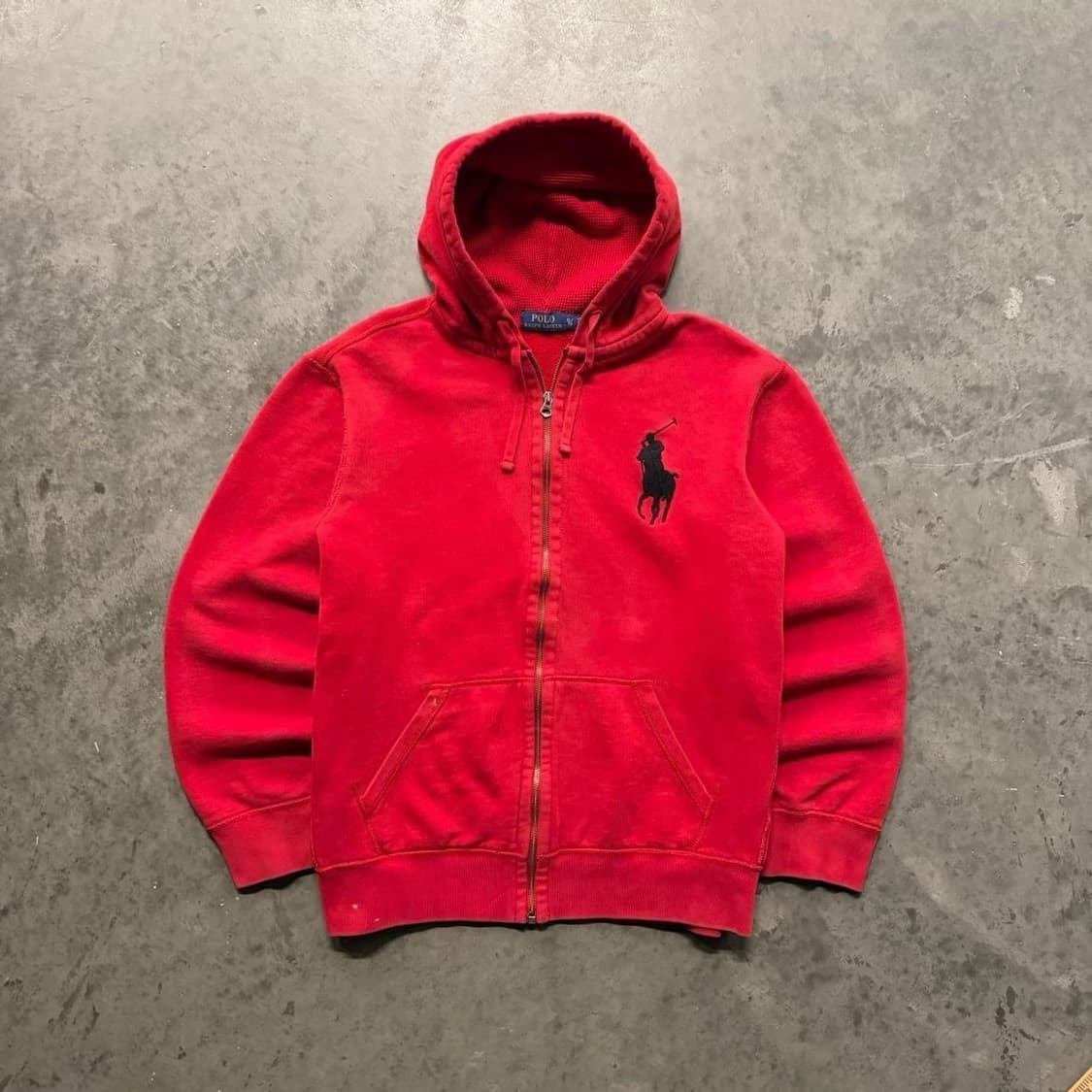 폴로 랄프로렌 빅 포니 후드 집업 레드 상품이미지1
