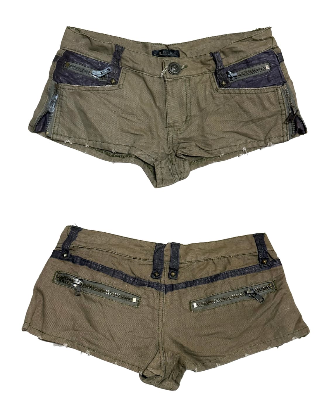 빈티지 카키 숏츠 상품이미지1