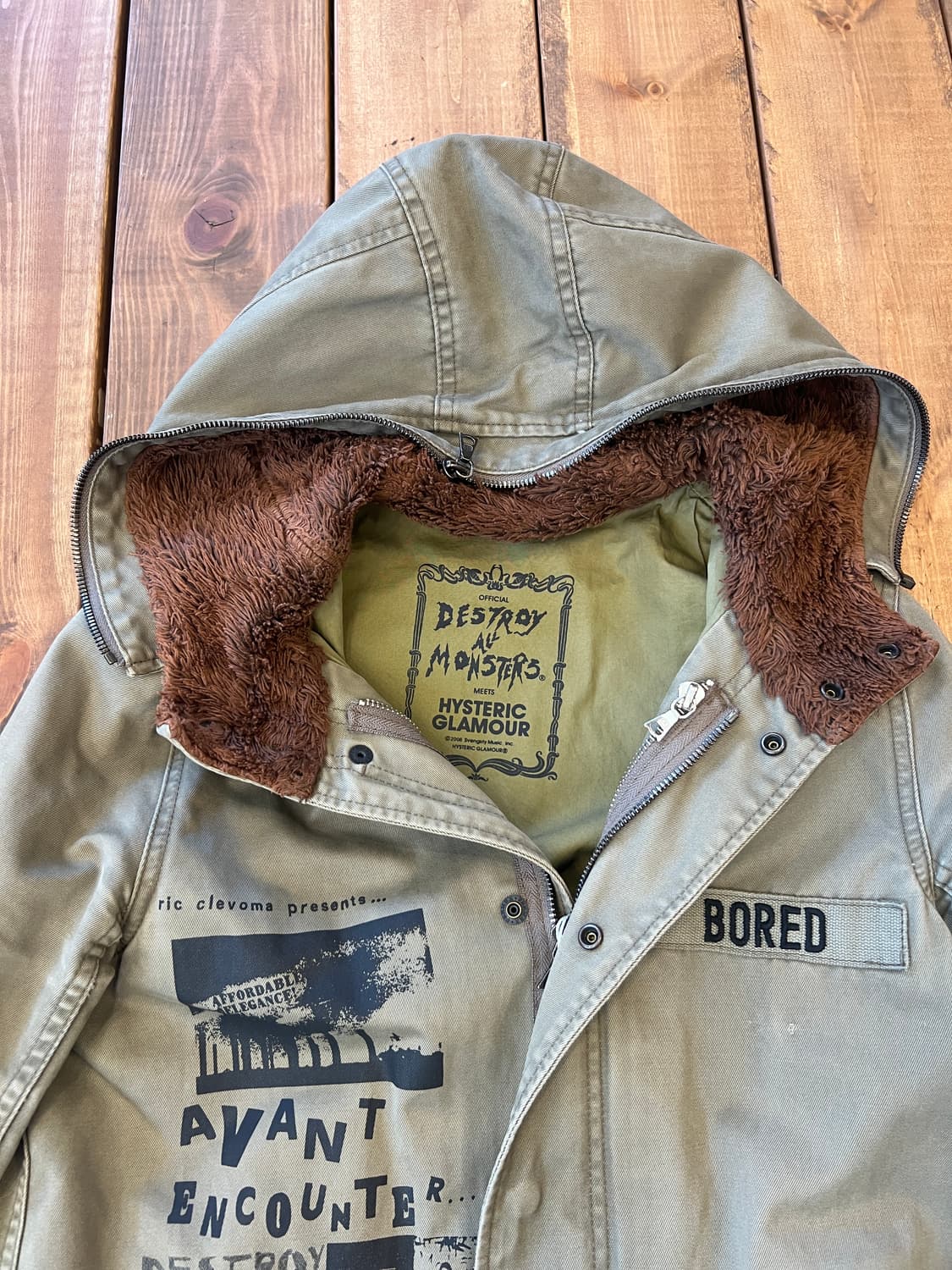 히스테릭글래머 카키 프린팅 퍼 롱 파카 상품이미지7