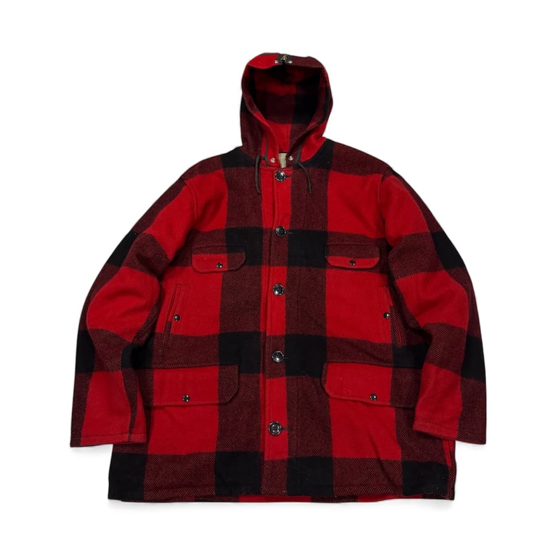 존슨울런밀스 버팔로 체크 후드 울 헌팅 자켓 상품이미지1