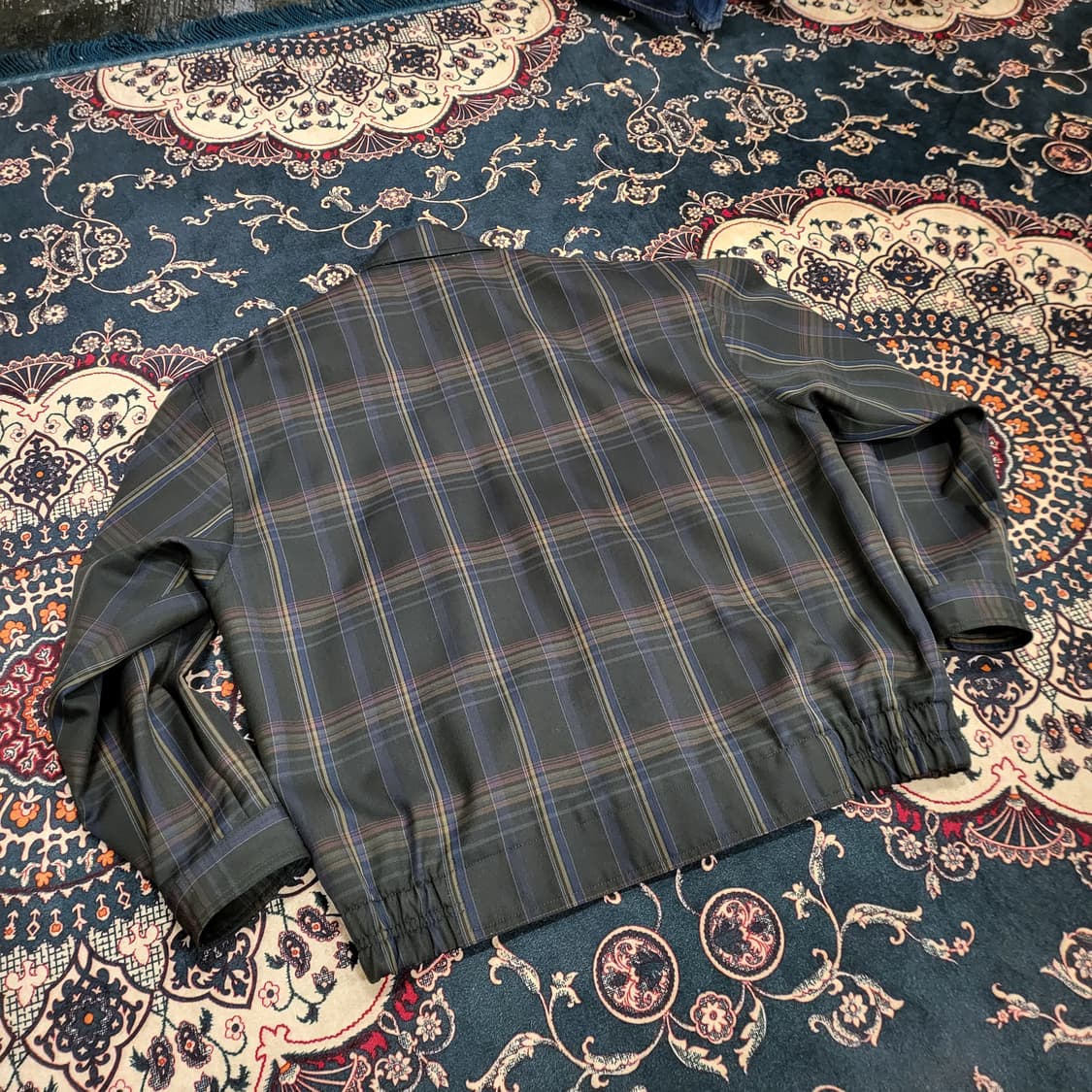 90s YSL입생로랑 체크 블루종 (95) 상품이미지7